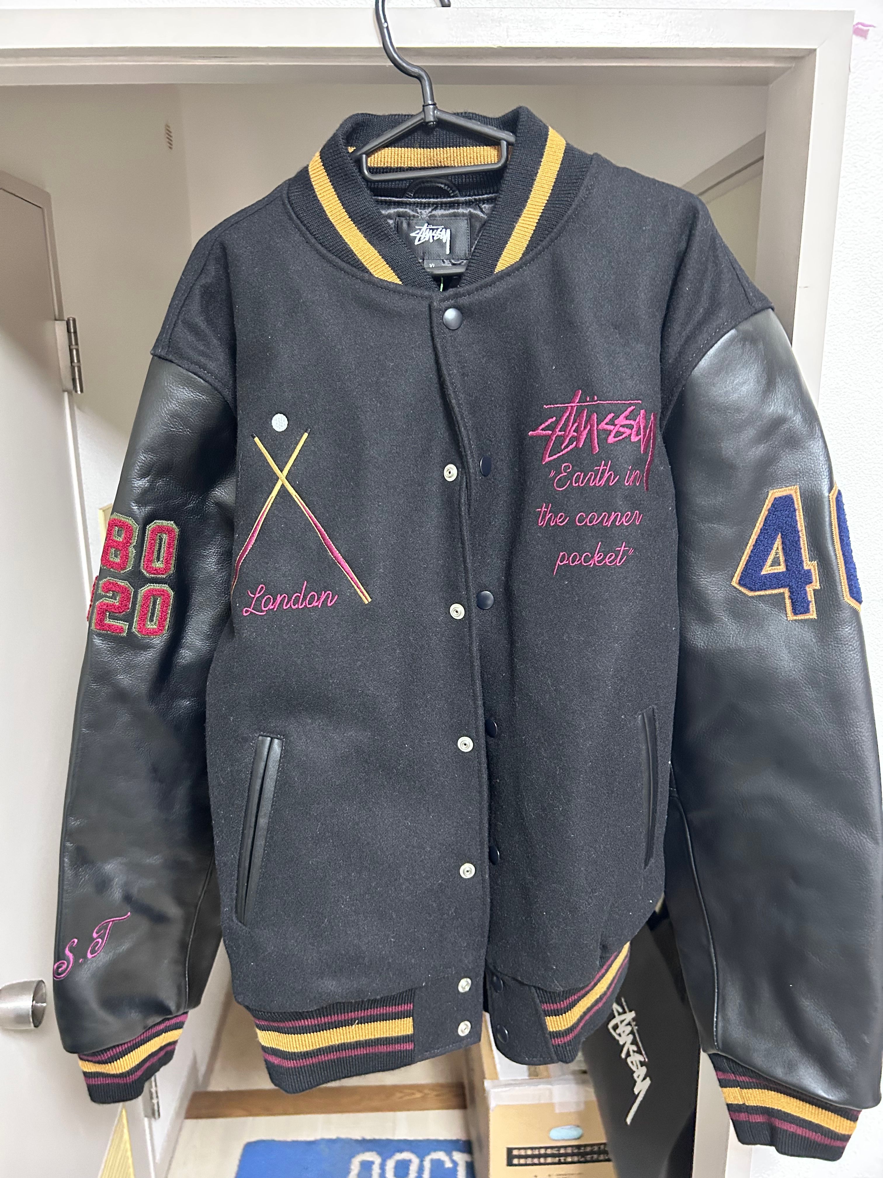 Stussy 40TH ANNIVERSARY IST VARSITY JACKET "Black"