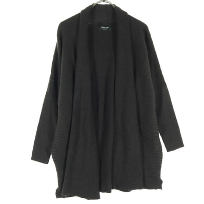 美品 ZARA KNIT ザラニット 長袖 ガウン ニットカーディガン L ブラウン