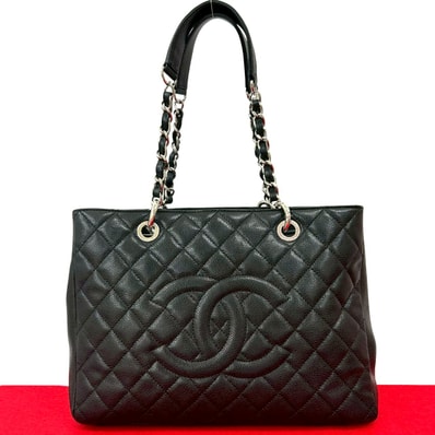CHANEL シャネル マトラッセ ココマーク マットキャビアスキン ハンドバッグ ブラック
552-2