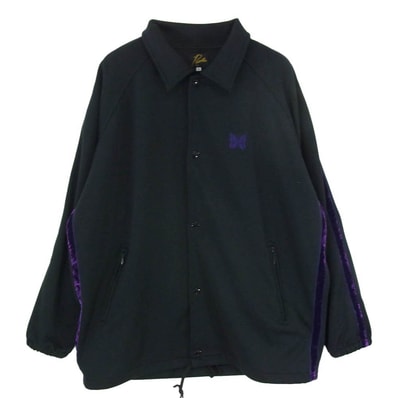 Needles ニードルス 18AW DI182 Side Line Coach Jacket ロゴ刺繍 サイドライン コーチジャケット ブラック系 パープル系 M【中古】