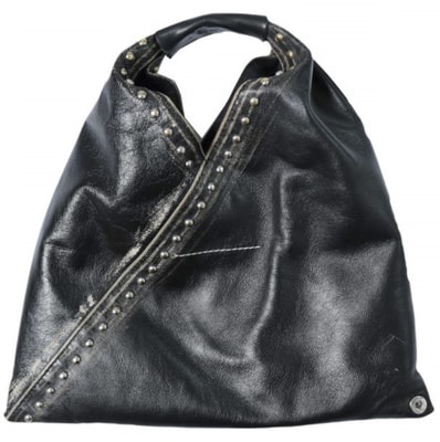 MM6 エムエムシックス イタリア製 Mini Japanese Hand Bag ダメージ加工 スタッズ ミニジャパニーズ ハンドバッグ SB6WD0013 P5009 BLACK Maison Margiela メゾンマルジェラ カバン g28234
