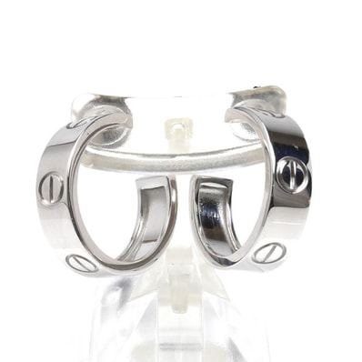 CARTIER カルティエ K18WG ホワイトゴールド ラブ ピアス 10.5g レディース【中古】【美品】