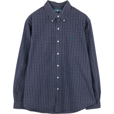 古着 ラルフローレン Ralph Lauren CUSTOM FIT 長袖 ボタンダウンチェックシャツ メンズL相当/eaa677950