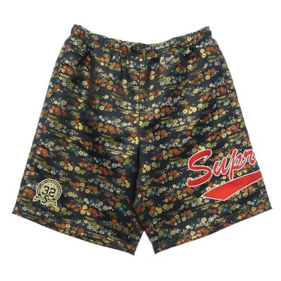 Supreme シュプリーム 26SS FLORAL JACQUARD SHORT フローラル ジャガード ショーツ 花柄 ロゴ刺繍 ハーフパンツ ネイビー系 XL【中古】