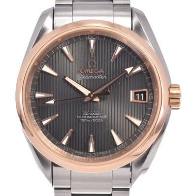 オメガ OMEGA 231.20.39.21.06.003 シーマスター アクアテラ 120m CO-AXIAL グレー 自動巻き メンズ 美品 保証書付き 腕時計 J#150517