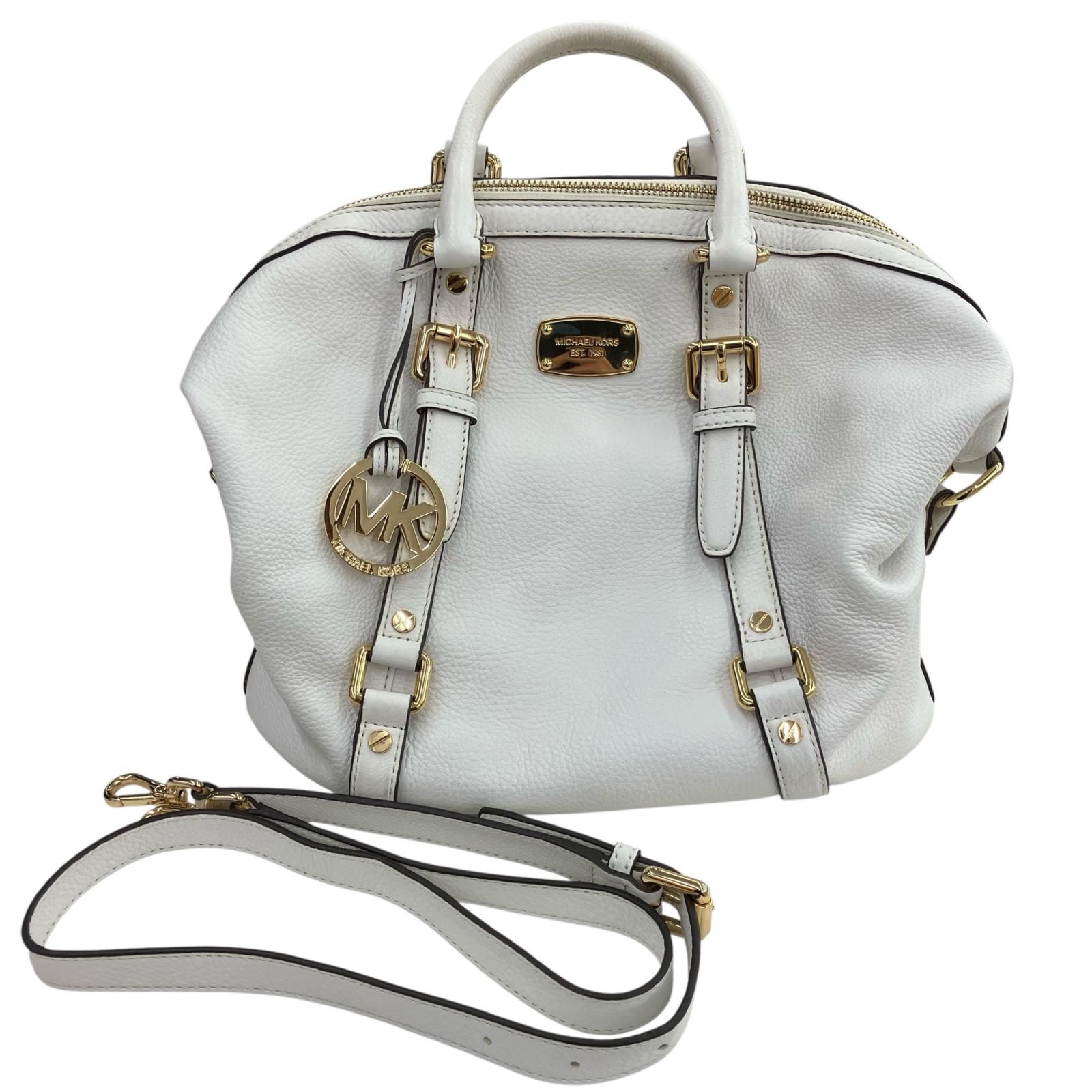 186005 現状品 Michael Kors マイケルコース ハンドバック レザー MKサークルチャーム ロゴプレート