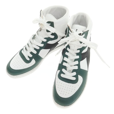 【中古】【未使用】ディアドラ Diadora Mi Basket 2030 スニーカー ホワイトxグリーン【サイズ27】【メンズ】