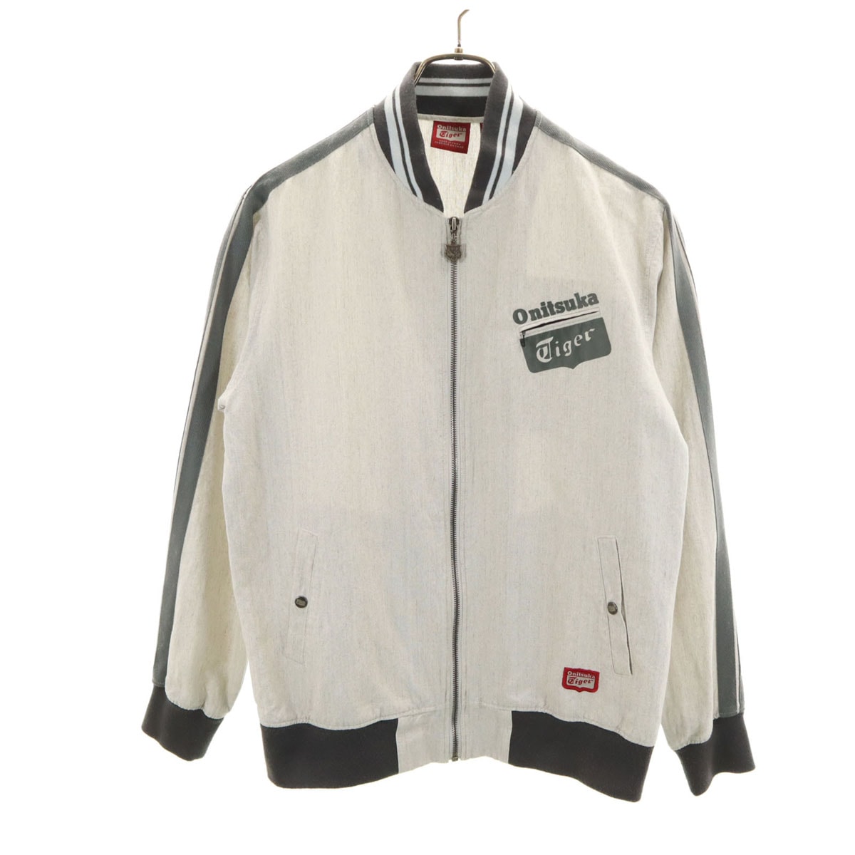 ONITSUKA TIGER オニツカタイガー リネンブレンド ブルゾン M グレー ジャケット
