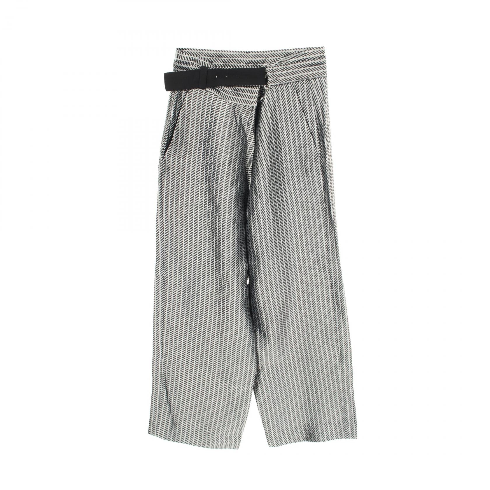 ジョルジオアルマーニ GIORGIO ARMANI 総柄 ベルト付き パンツ 衣料品 ボトムス ポリエステル メンズ グレー系 / ブラック系 【中古】