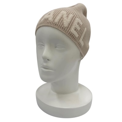 極美品 シャネル ニットキャップ ベージュ レディース