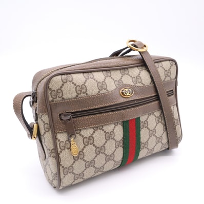 GUCCI グッチ シェリーライン オールドグッチ ショルダーバッグ 56 ショルダーバッグ ベージュ マルチ レザー PVC レディース