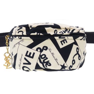 イヴ・サンローラン ウエストバッグ ナイロン アイボリー