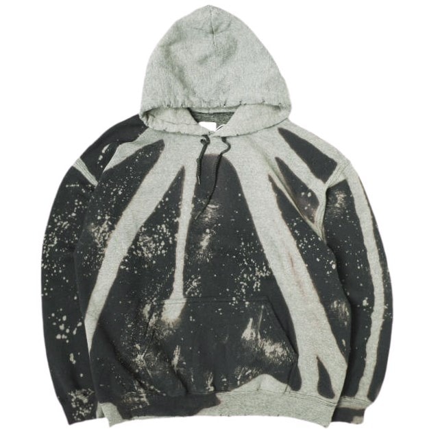 新品 SASQUATCHfabrix. サスクワァッチファブリックス 24AW 日本製 DESTROY HOODIE ハイパーブリーチ ダメージ加工スウェットプルオーバーパーカー 24AW-CSP-002 L BLACK 裏起毛 トップス g21928