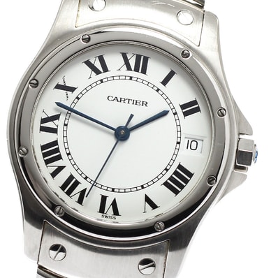 カルティエ サントスクーガー LM W20026K1 メンズ 【中古】