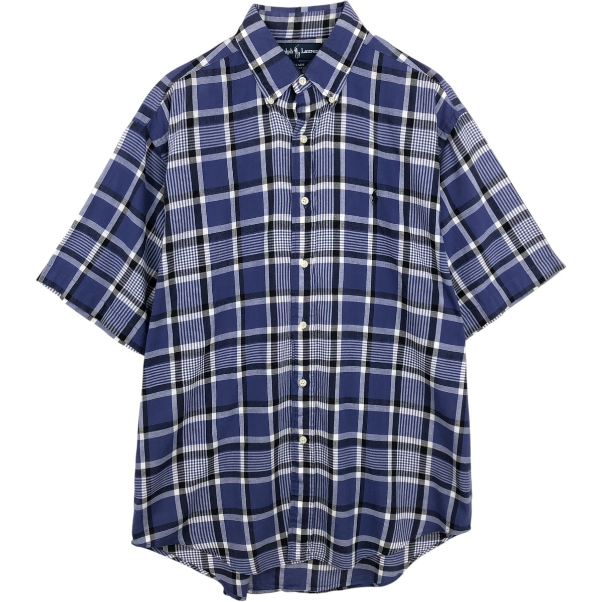 古着 ラルフローレン Ralph Lauren BLAIRE 半袖 ボタンダウン チェックシャツ メンズM相当/eaa648888
