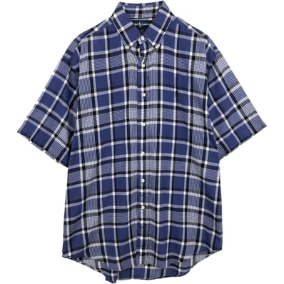 古着 ラルフローレン Ralph Lauren BLAIRE 半袖 ボタンダウン チェックシャツ メンズM相当/eaa648888