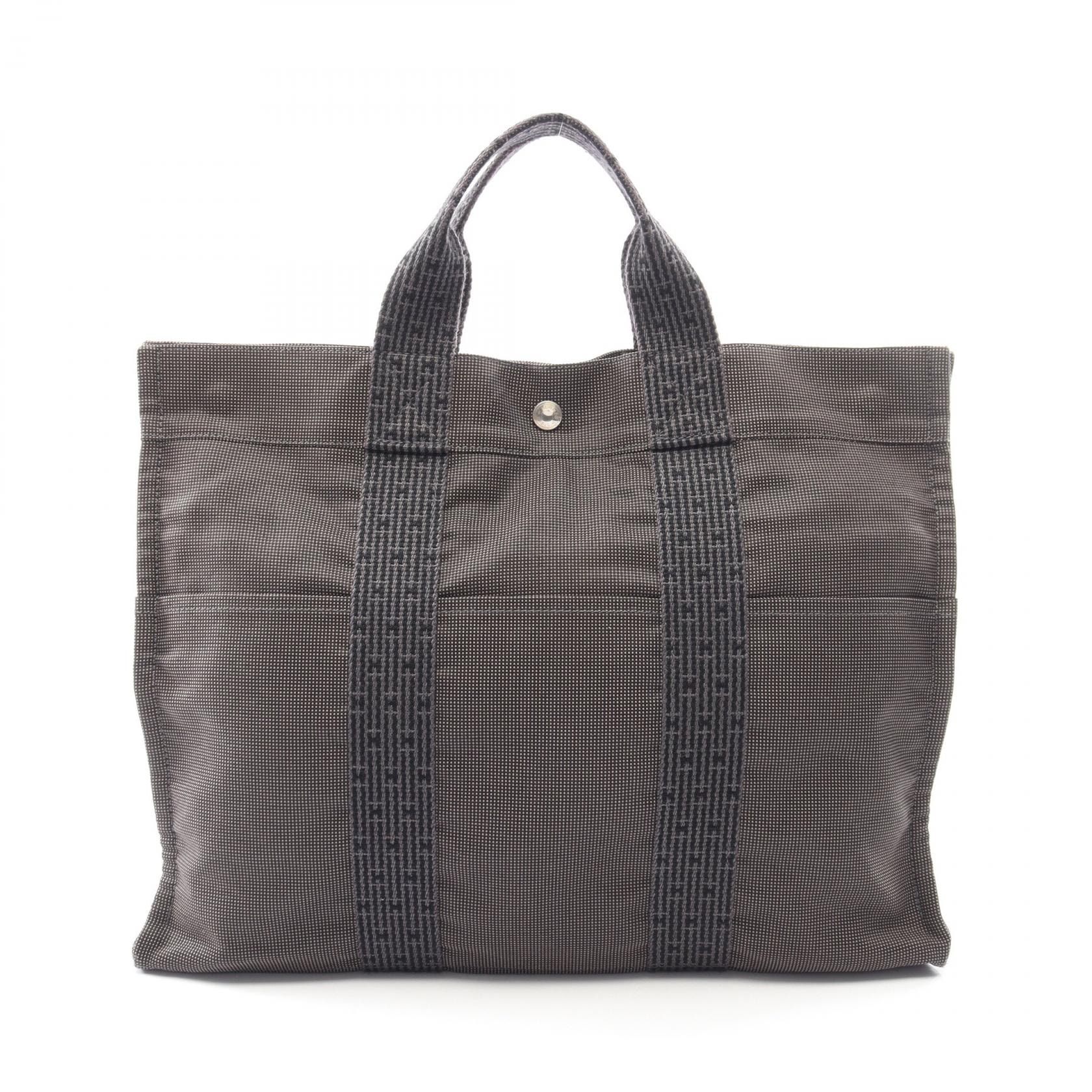 エルメス HERMES エールラインMM トートバッグ バッグ ナイロンキャンバス メンズ レディース グレー系 【中古】