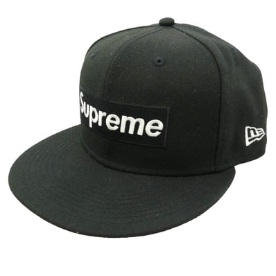 Supreme シュプリーム NEW ERA ニューエラ 21SS x New Era ニューエラ 27-time Champions Box Logo チャンピオンズ ボックスロゴ キャップ 帽子 ブラック系 59.6cm【中古】
