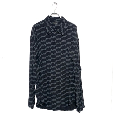 BALENCIAGA MENS BB Monogram Minimal Shirt Black