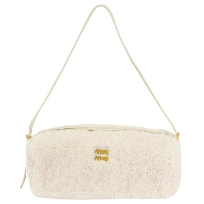 【渋谷並木橋店】Miu Miu ミュウミュウ ハンドバッグ ムートン #TU ホワイト シープファー/ラムレザー ゴールド金具 5NE851_AF7T_F0304 新品未使用