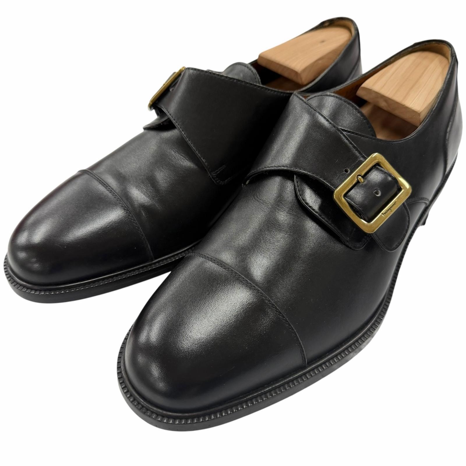 極美品 サルヴァトーレフェラガモ ドレスシューズ ブラック メンズ 7 EE