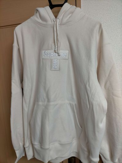 Supreme Cross Box Logo Hooded Sweatshirt "Natural"