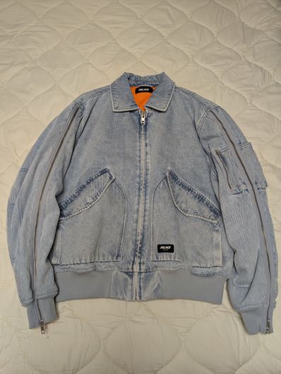 PALACE Zipped MA-1 Bomber Jacket "Stone Wash"