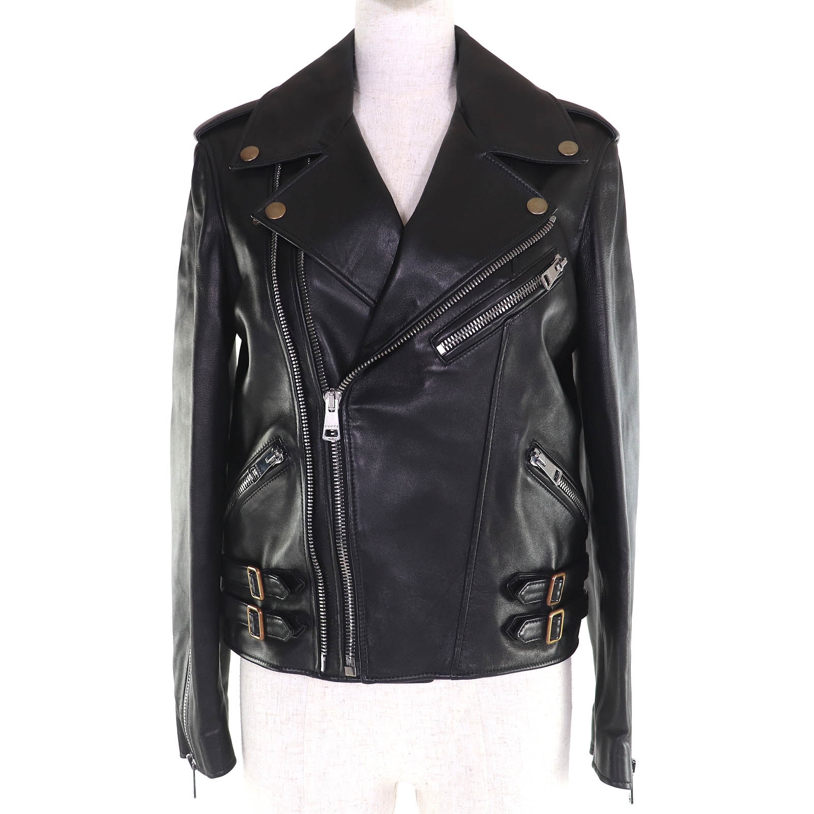 未使用に近い】極美品 グッチ ラムレザー ライダースジャケット