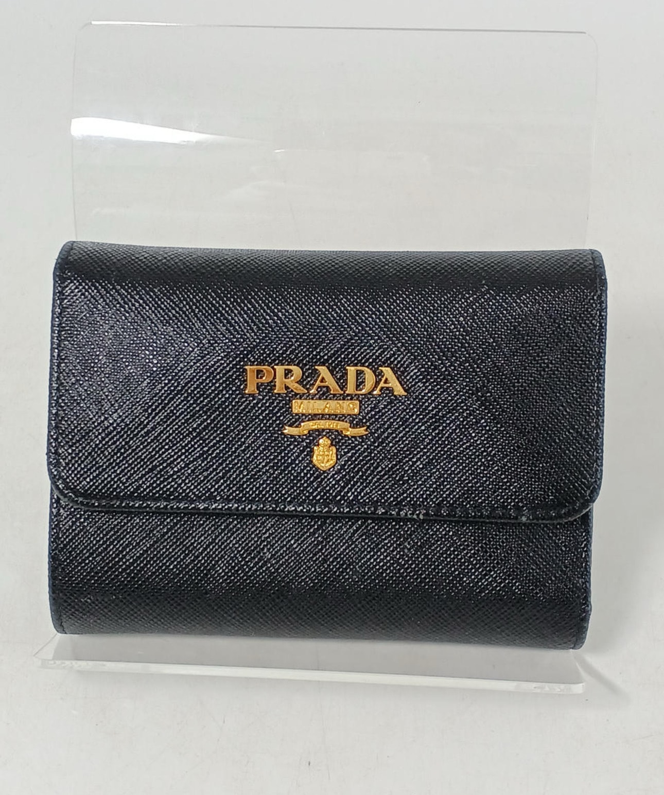 PRADA Saffiano Leather Wallet "Black"