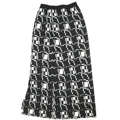 Ray BEAMS レイビームス 22AW ジオメトリックニットスカート 61-27-0052-370 Free BLACK ロング ボトムス g25416