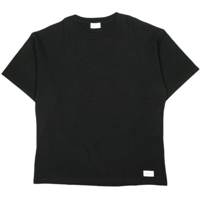 SAINT LAURENT サンローラン 25SS イタリア製 プレーンクルーネックTシャツ TM32 798933 Y37RY 1000 L BLACK 半袖 ロゴパッチ 定価85,800円 トップス g26895