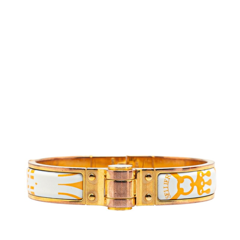 エルメス シャルニエール バングル ゴールド オレンジ メッキ レディース HERMES 【中古】