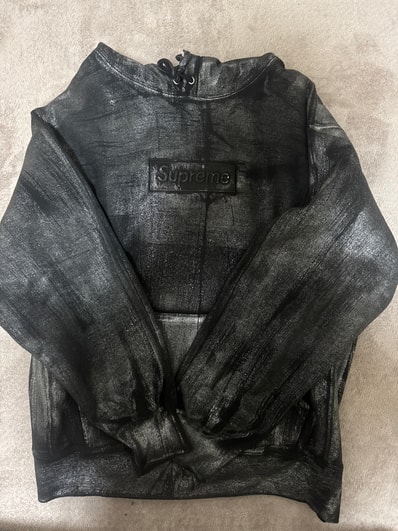 Supreme x MM6 Maison Margiela Foil Box Logo Hooded Sweatshirt "Black"