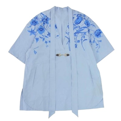 GUCCI グッチ ワンピース 24AW 788835 Z8BSV DRESSES ホールズビット ミニ フラワー ワンピース ドレス ブルー系 42【中古】