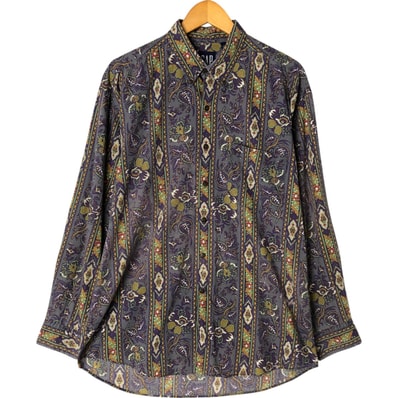 古着 90年代 ギャップ GAP オールドギャップ 総柄 長袖 ボタンダウンシャツ メンズL相当 ヴィンテージ/eaa552908