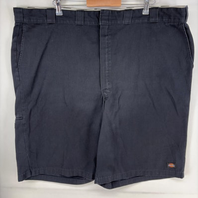 古着 ディッキーズ Dickies パンツ ワーク ハーフ ジッパーフライ ショート ワンポイントロゴ w50 ブラック系 メンズ