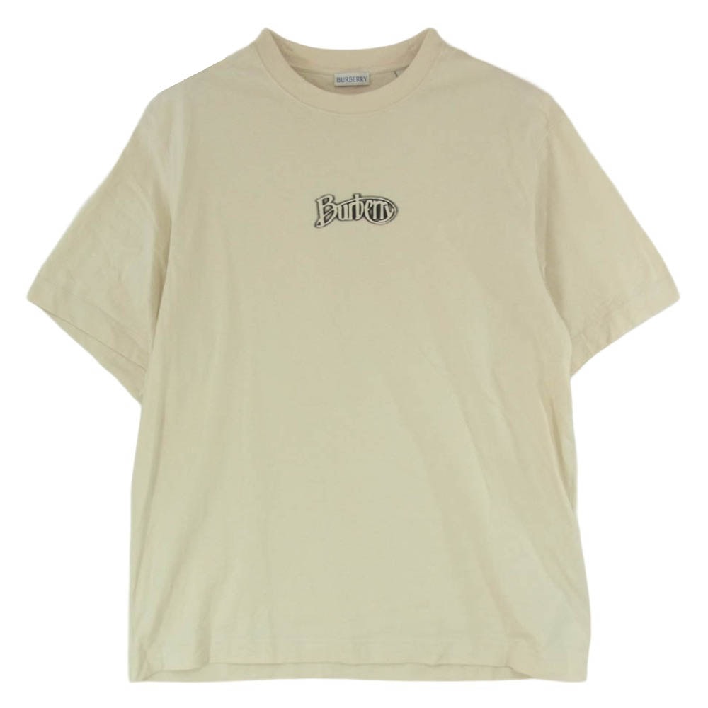 BURBERRY バーバリー 8097532 コットンジャージー フロッキー加工 アーカイブ ロゴ 半袖 Tシャツ オフホワイト系 XL【中古】