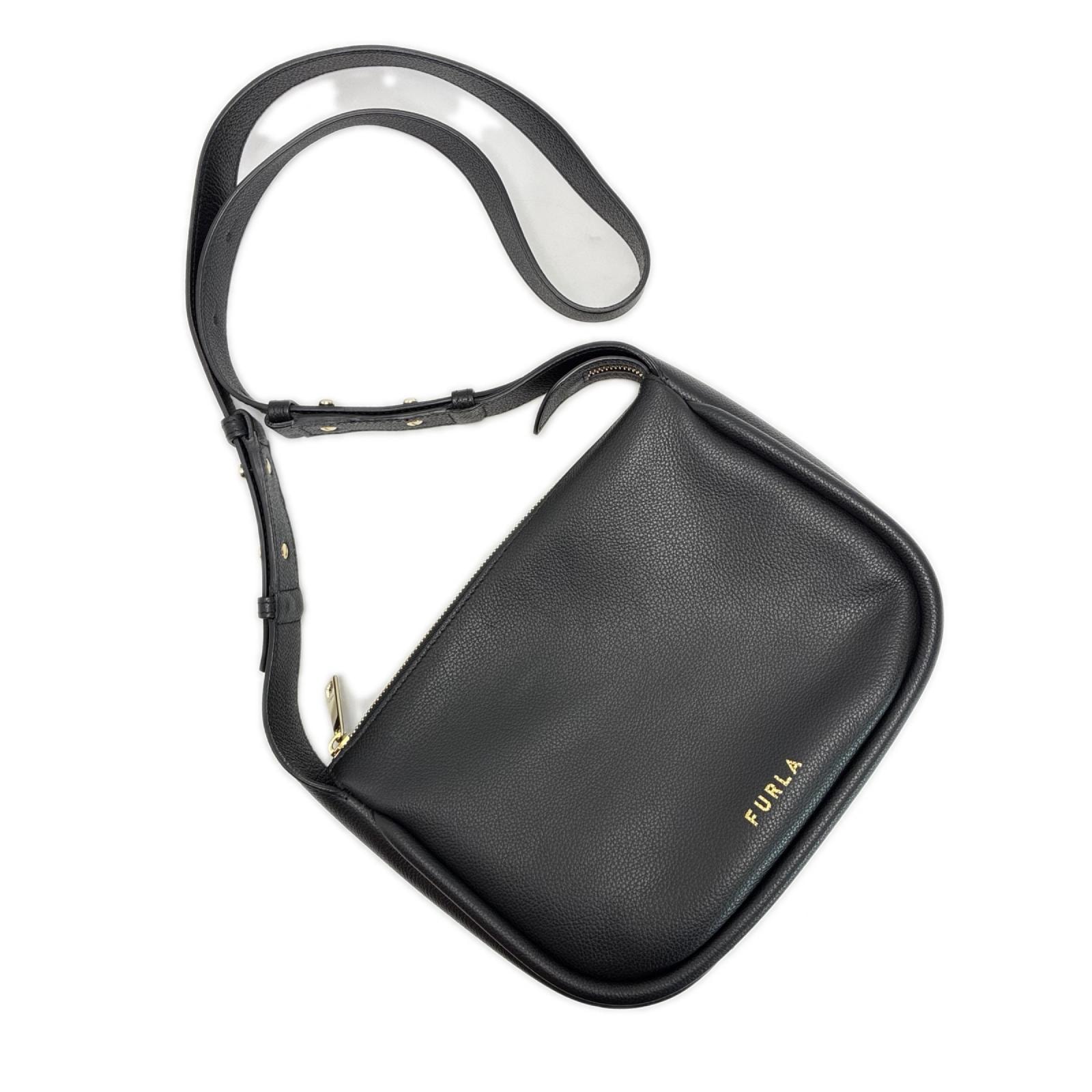 FURLA フルラ ショルダーバッグ レザー ブラック レディース ゴールド金具
