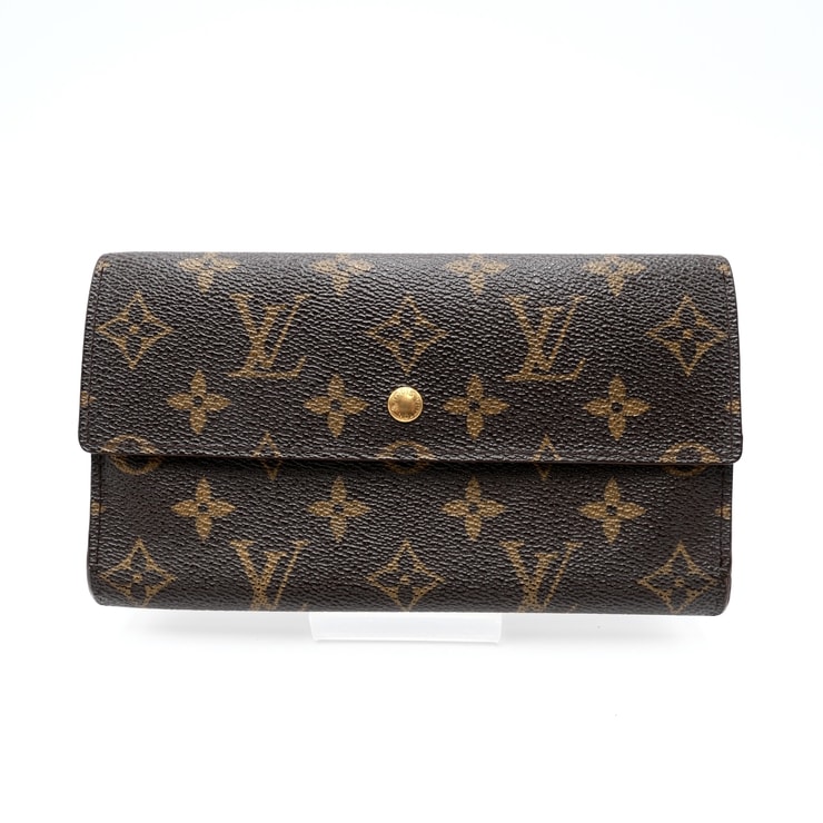 LOUIS VUITTON(ルイ・ヴィトン)ポルト トレゾール・インターナショナル ヴィンテージ 三つ折り長財布 モノグラム ブラウン レディース M61215【中古】