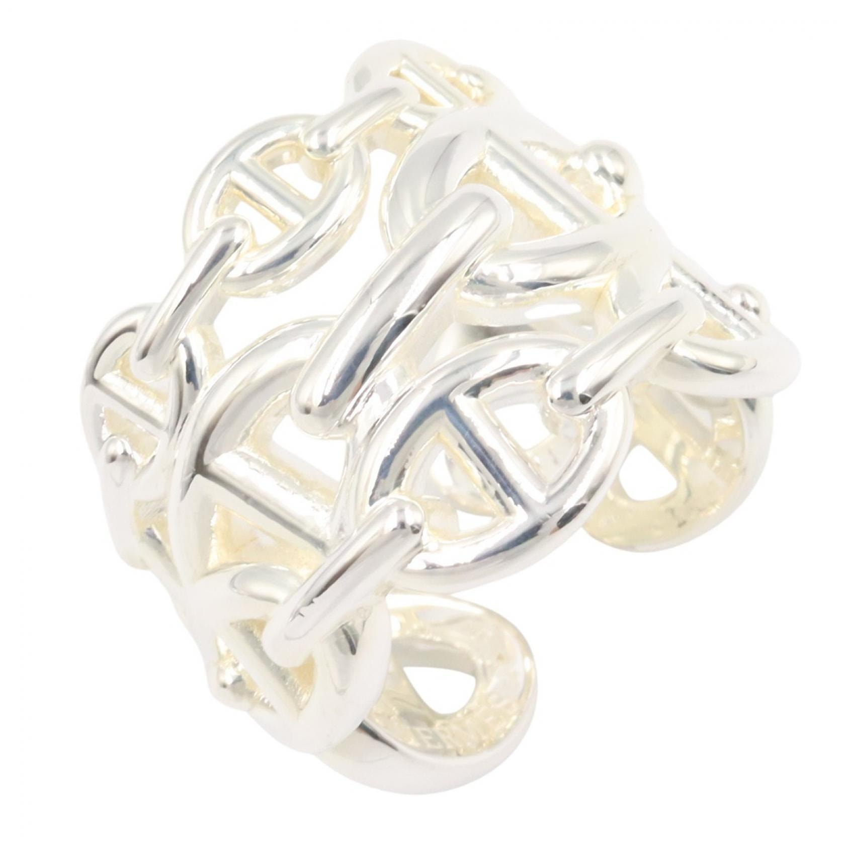 Hermes Chaine D'ancre Enchainee Ring Large Model "Silver"