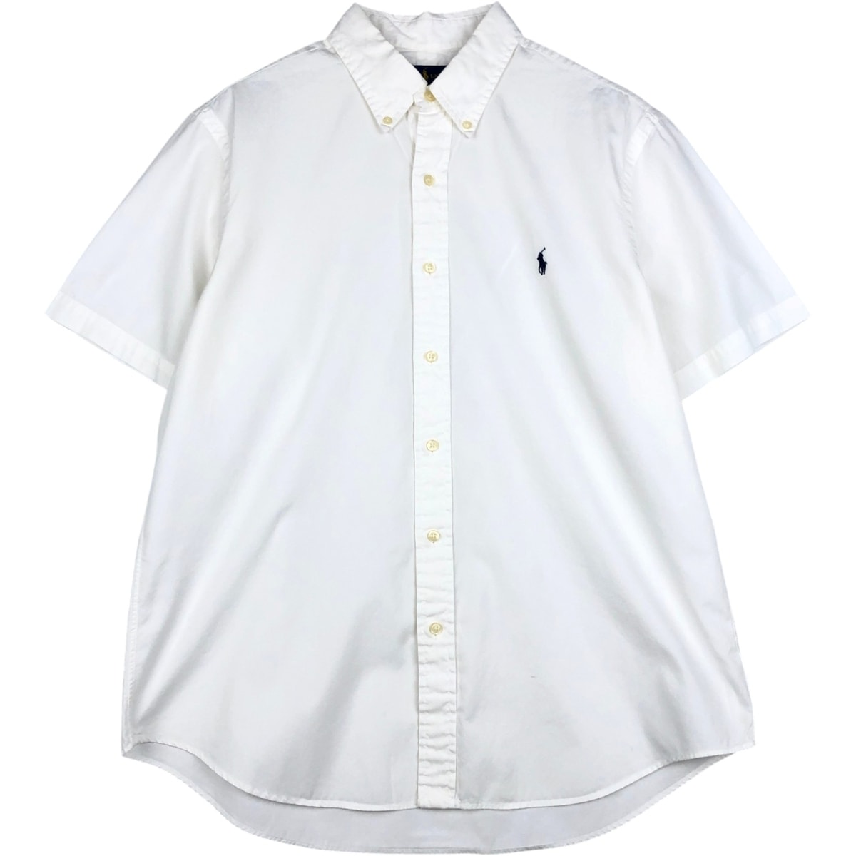 古着 ラルフローレン Ralph Lauren FEATHER WEIGHT TWILL 半袖 ボタンダウンシャツ メンズL相当/eaa648002