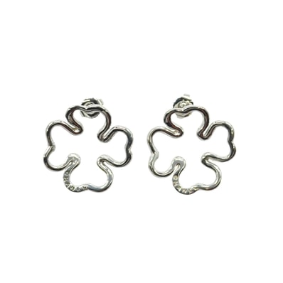 美品 CHANEL シャネル クローバーモチーフ シルバー シルバー925 ピアス アクセサリー ジュエリー Y1-00014 【中古】