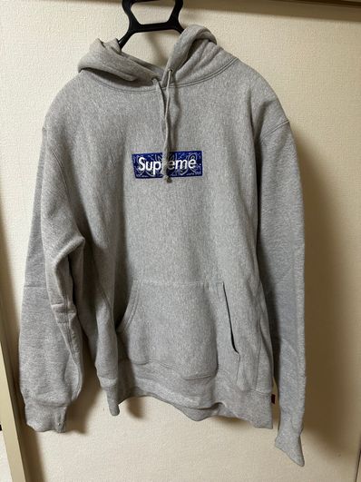 Supreme Bandana Box Logo Hooded Sweatshirt "Grey"