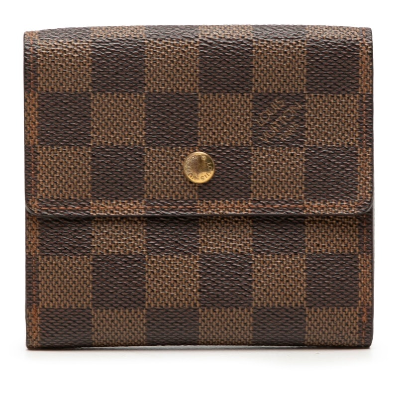 ルイ ヴィトン ダミエ ポルトフォイユ エリーズ 二つ折り財布 N61654 ブラウン PVC レザー レディース LOUIS VUITTON 【中古】