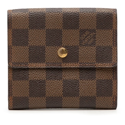 ルイ ヴィトン ダミエ ポルトフォイユ エリーズ 二つ折り財布 N61654 ブラウン PVC レザー レディース LOUIS VUITTON 【中古】