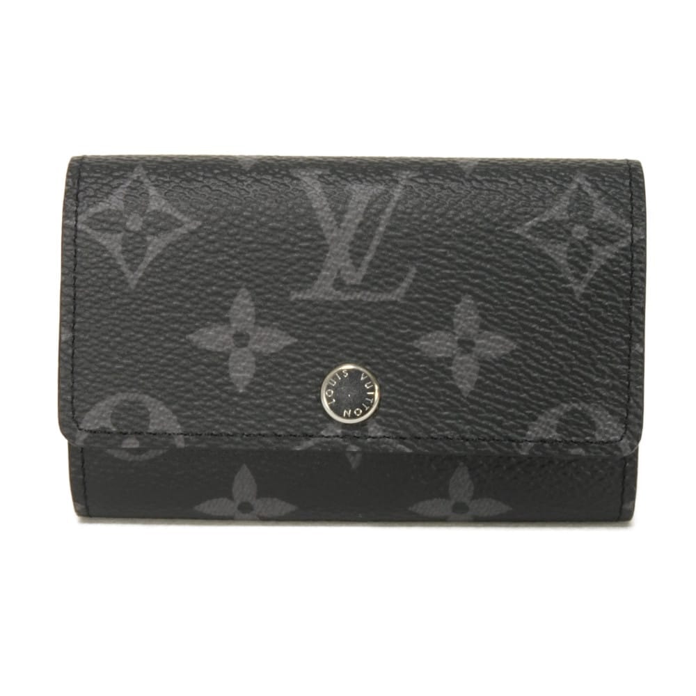 LOUIS VUITTON ルイ・ヴィトン ミュルティクレ 6 現行 LVロゴ フラワー ブラック グレー RFID ICチップ 6連 スナップボタン 未使用 モノグラム エクリプス ノワール キーケース M82603