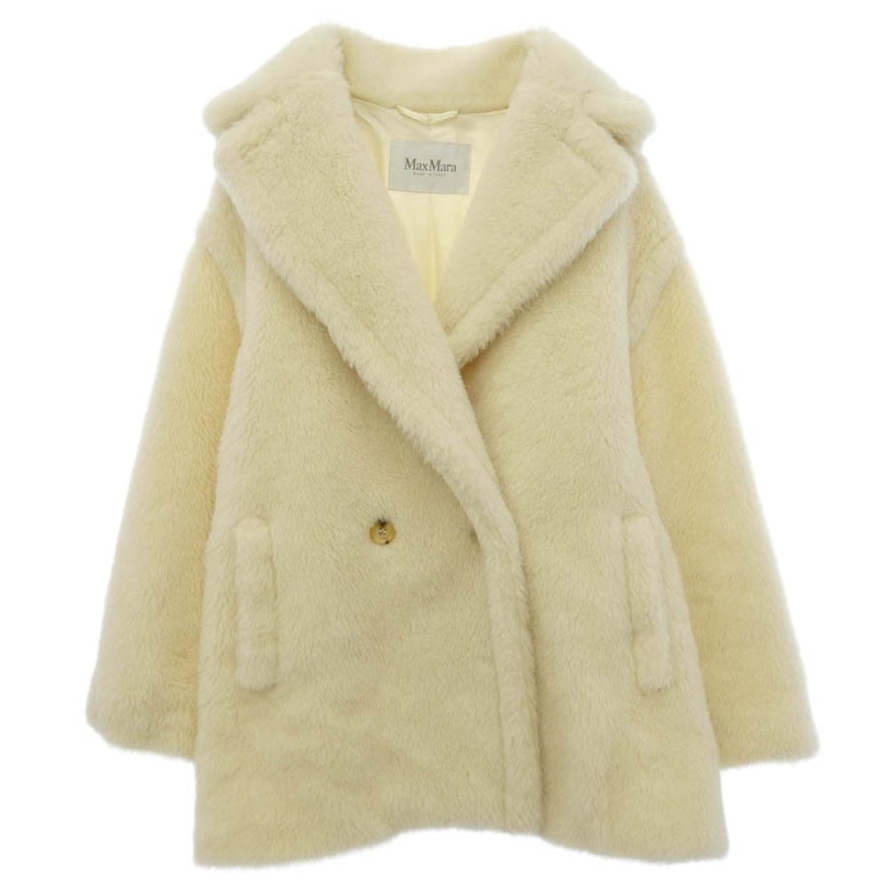 MAX MARA マックスマーラ 24110810416 OLGA SHORT TEDDY BEAR ICON COAT オルガ テディベア アイコン ショート コート ホワイト系 S【中古】