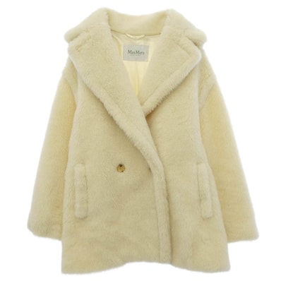 MAX MARA マックスマーラ 24110810416 OLGA SHORT TEDDY BEAR ICON COAT オルガ テディベア アイコン ショート コート ホワイト系 S【中古】
