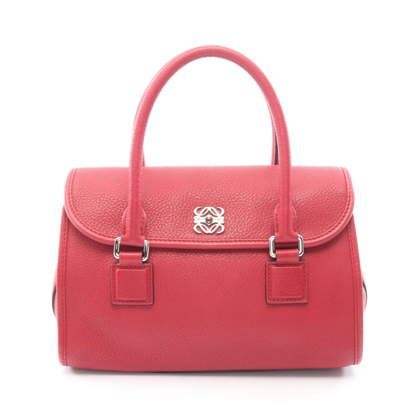 ロエベ LOEWE アラモ28 ハンドバッグ バッグ レザー レディース レッド系 【中古】