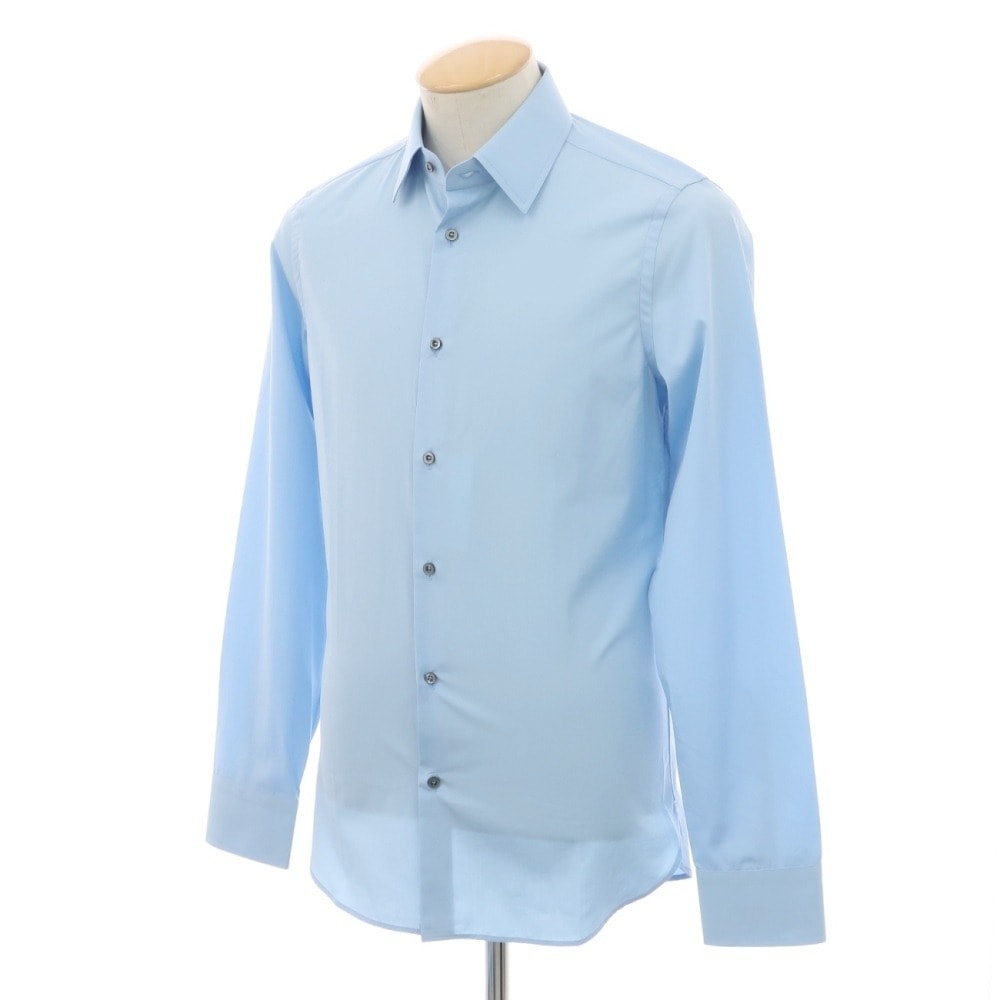 【中古】グッチ GUCCI コットン レギュラーカラー ブロード ドレスシャツ ブルー【サイズ37】【メンズ】